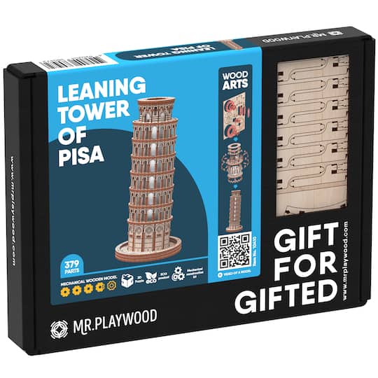 Mr. Playwood Leaning Tower of Pisa 3D Wooden STEM Model Kit